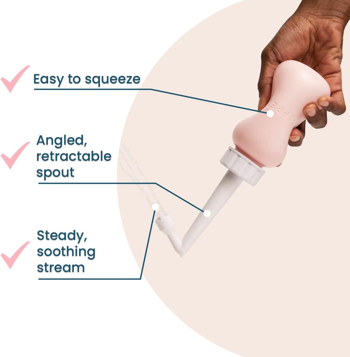 Popped Peri Bottle for Postpartum Care | Portable Bidet | Spray Bottle for Pain Relief, Tears, and Hemorrhoids After Birth | Postpartum Essential (Pink, 10 oz)