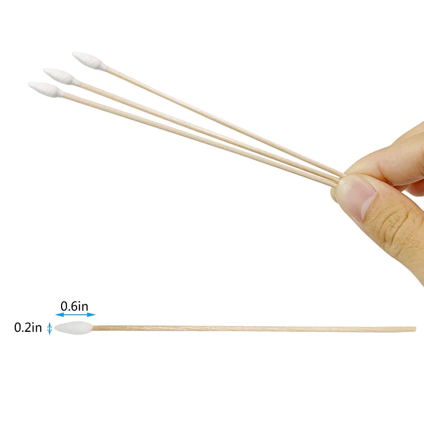 1200pcs Precision Cotton Swabs with 6'' Long Sticks for Gun Cleaning, Makeup or Pets