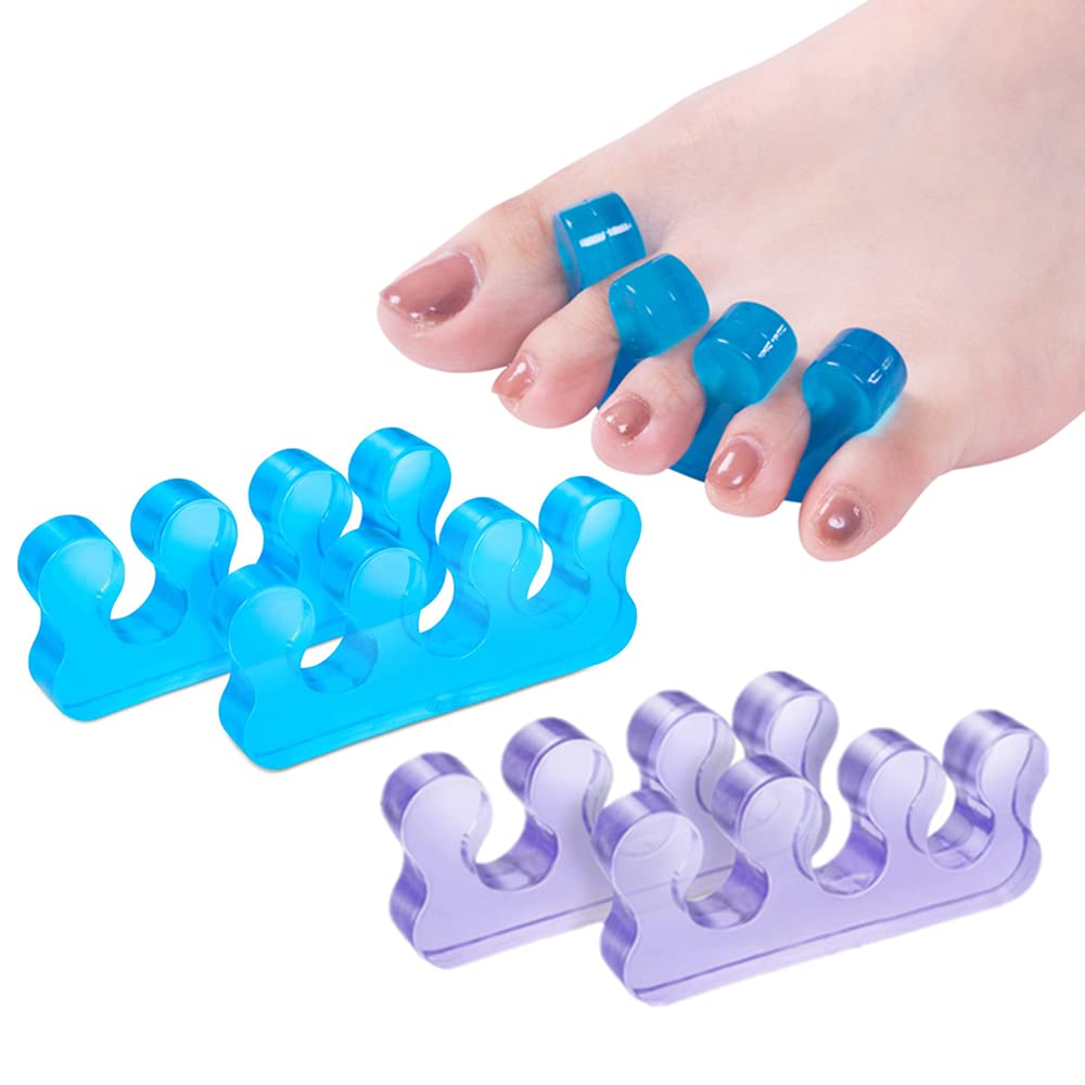 Toe Separators for Bunion Pedicure, Gel Material Toenail Dividers, Repeatable & Washable Toe Spacers for Nail Polish, Orthopedic Bunion Correction, Easy Finger & Toenail Polish Grooming Tools