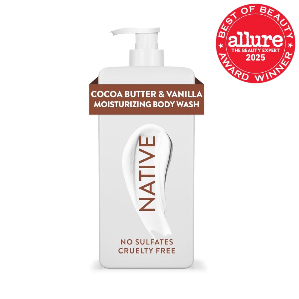 Native Moisturizing Body Wash Contains Naturally Derived Ingredients | for Women & Men, Sulfate, Paraben, & Dye Free Leaving Skin Soft & Hydrated | Cocoa Butter & Vanilla 18 oz