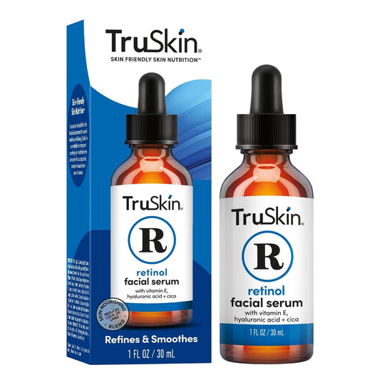TruSkin Retinol Serum for Face – Gentle Anti-Aging Serum with Retinol, Hyaluronic Acid, and Vitamin E for a More Youthful Feel – Skin Care Made to Improve Look of Fine Lines, Wrinkles, 1 fl oz