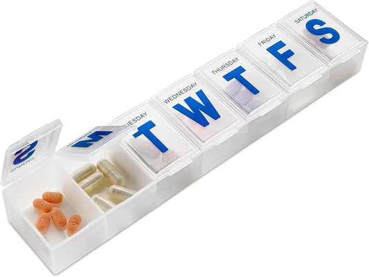 MEDca Weekly Pill Organizer, 7-Day Pill Planner Extra Large