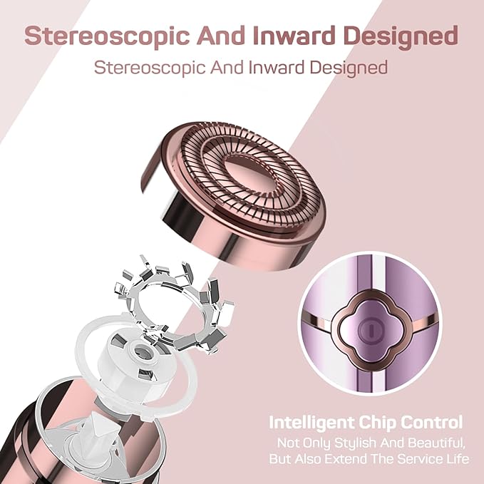 Facial Hair Removal for Women, Painless Electric Facial Hair Remover for Face, Chin，Upper Lip with USB Rechargeable