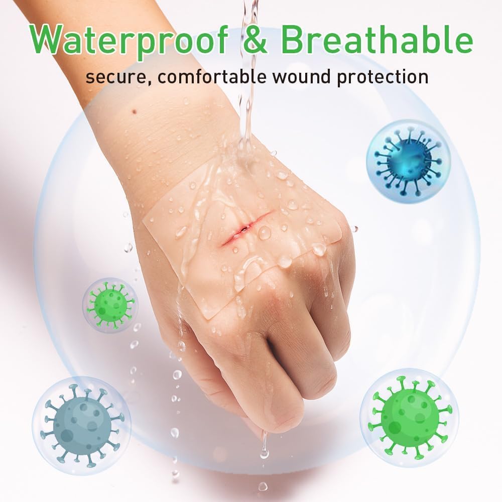 Hydrocolloid Roll for Wound Care, Large Hydrocolloid Bandages Patch with Self-Adhesive Waterproof Ultra Absorbent Flexible DIY Size & Shape First Aid Kit Essential (2in*6.8ft)