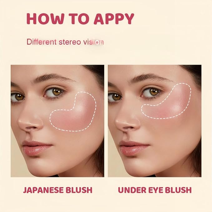 Shiny Blush 12 Color Cream High-Pigmented Buildable Face Blush Long-Lasting Natural Look Face Blush for Cheeks (Color 10)