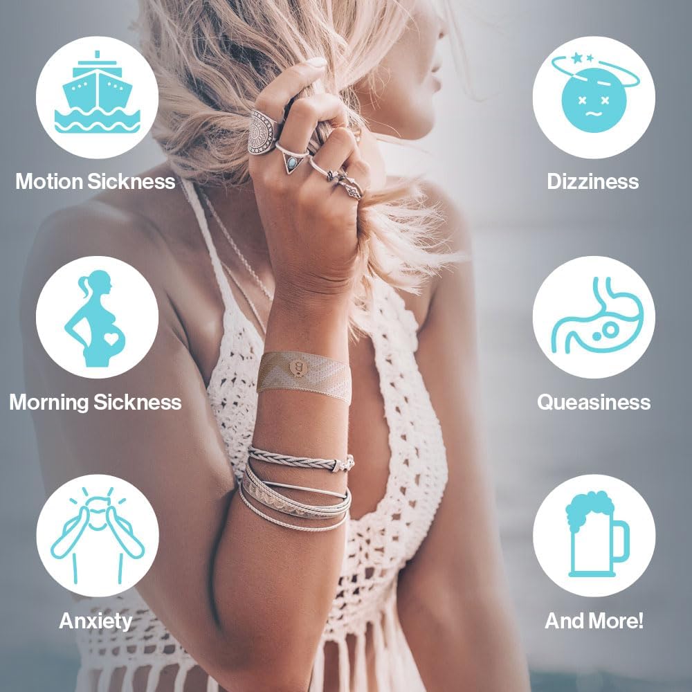 Blisslets Acupressure Relief Band - Cartagena Collection - Parentage (Rosewater/Camel, Less Than 5 5/8")