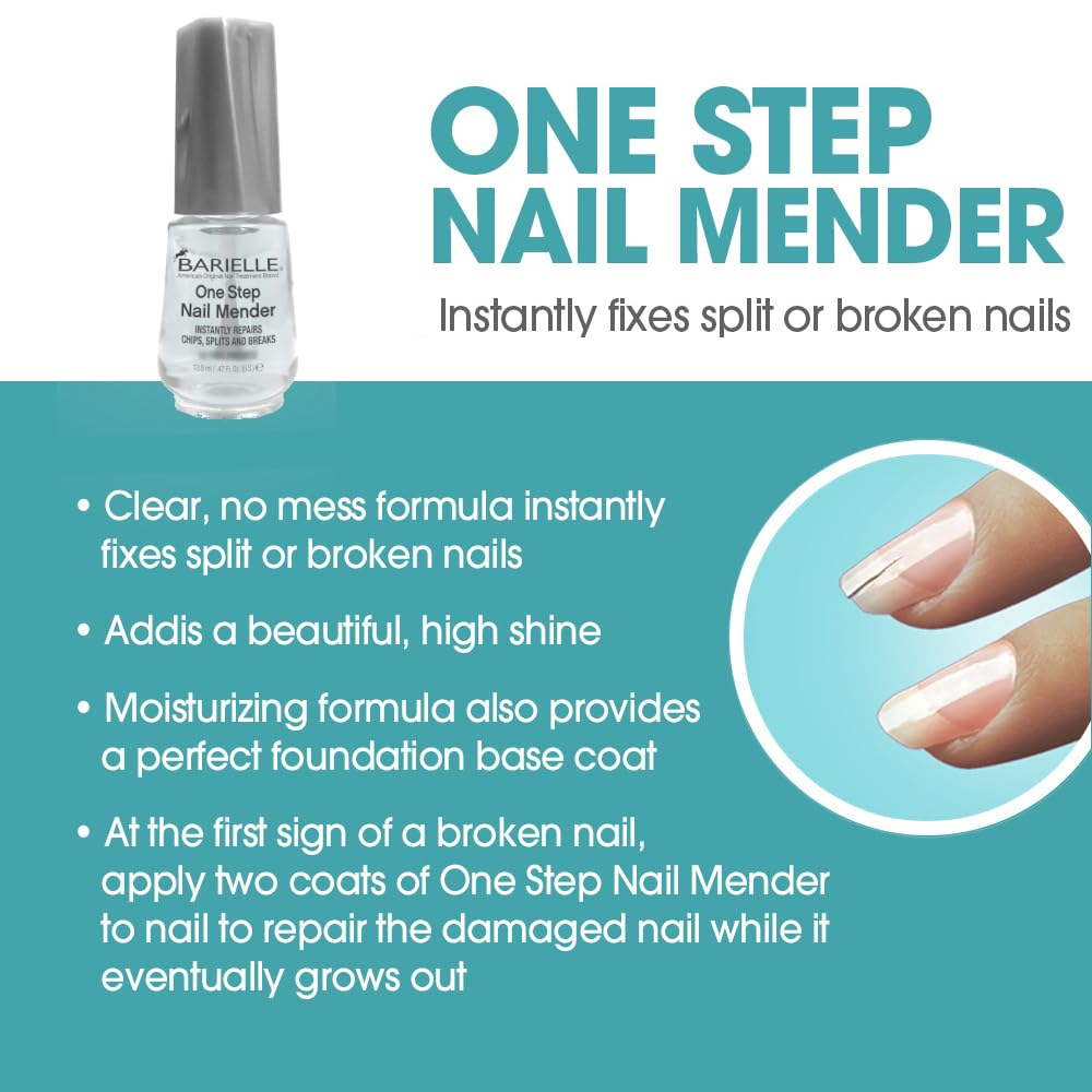Barielle One Step Nail Mender .47 oz. - Repairs Split, Chipped and Damaged Nails Clear
