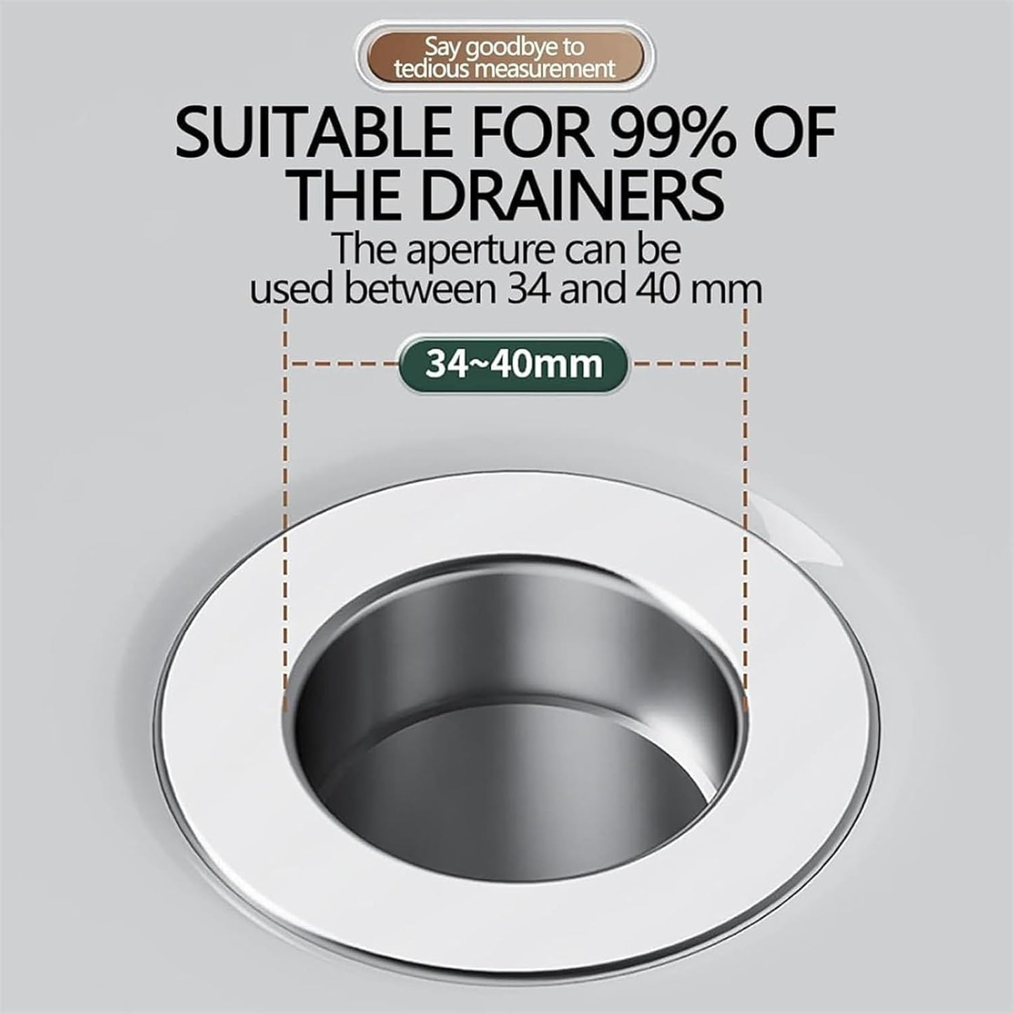 Conceptan Drain Stopper, Bathroom Sink Stopper Hair Catcher, Sink Plug Hair Trap, Bathtub Drain Stopper, Universal Pop up Stainless Steel Floor Drains Filter, Fits Bathroom, Laundry Sink Drains (5pcs)