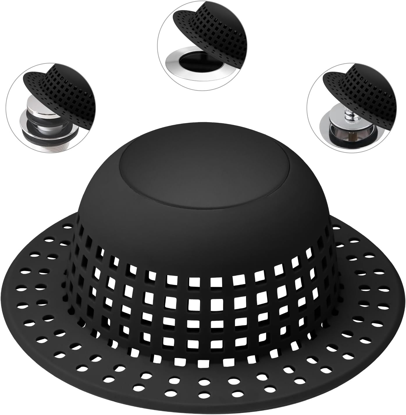 Shower Drain Hair Catcher, Bathtub Drain Cover Foldable Silicone Shower & Tub Protector for Pop-Up & Regular Drains