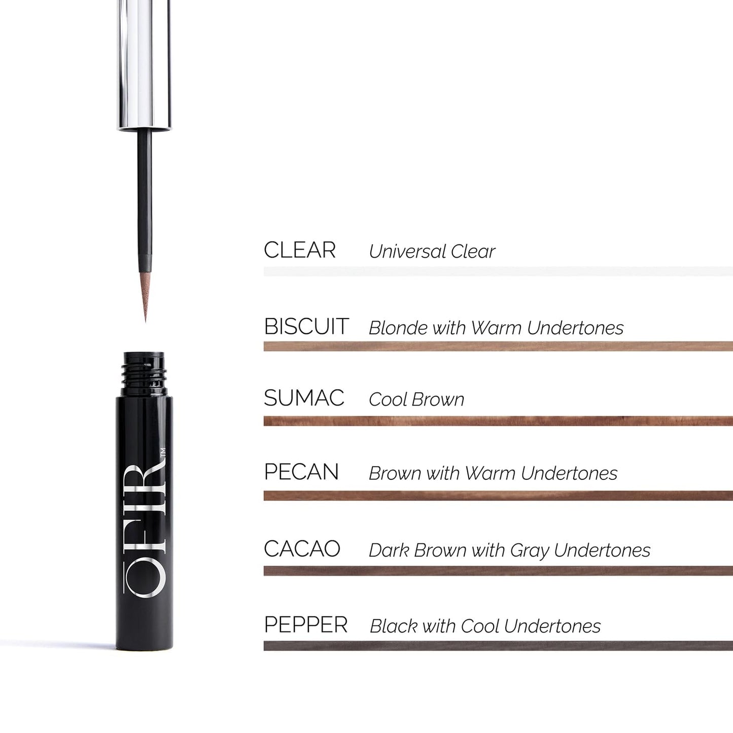 OFIR Brow Tonic Serum Browliner |Smudge-Proof Matte Finish | Hybrid Makeup & Skincare with Hyaluronic Acid & Plant Extracts | Strengthening | Cruelty-Free Brow Serum| Clear - Transparent, 0.057 Oz