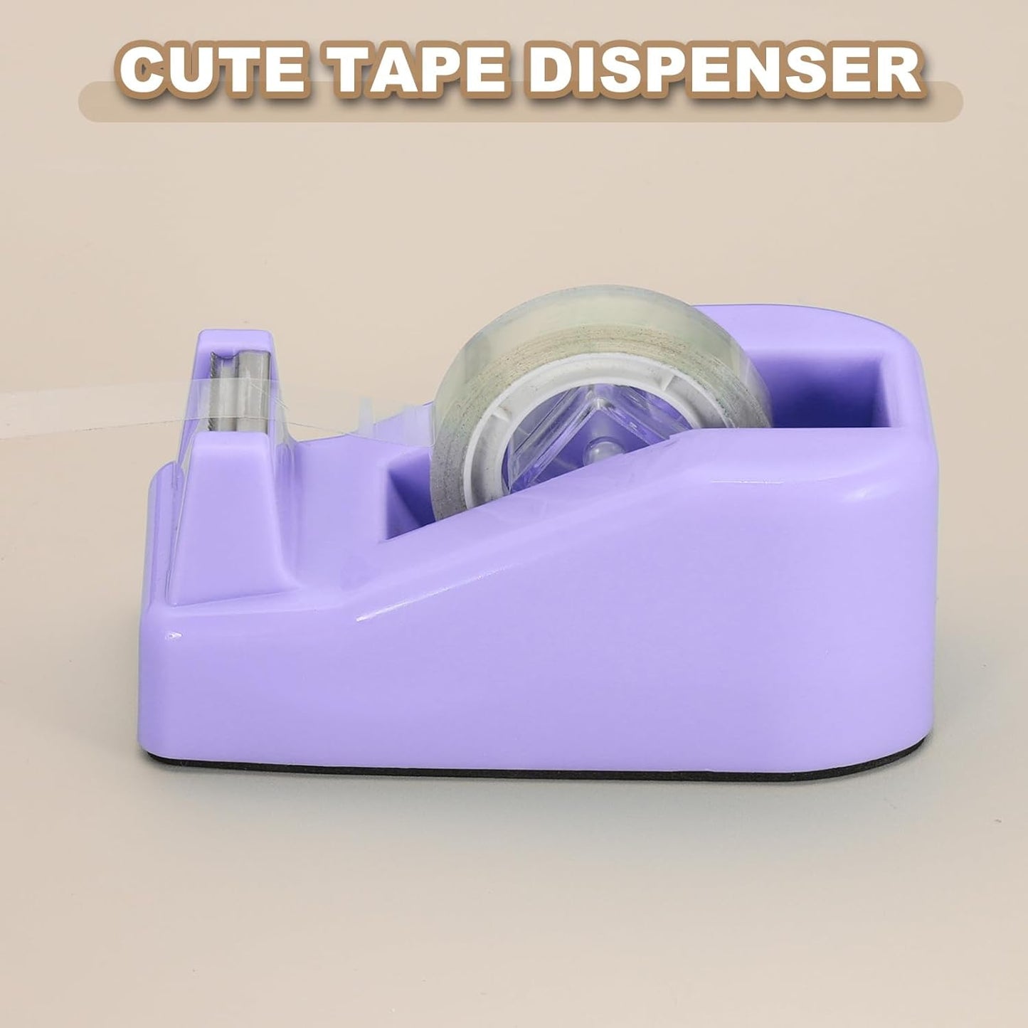 PATIKIL 2pcs Tape Dispenser Desk, Small Tape Dispenser Cute Desktop Dispenser Holder for Tape Office Desktop, Purple