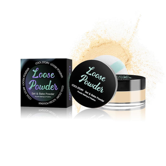 Loose Setting Powder, Bake Makeup Powder Full Coverage Matte Finish (Light Medium, 6g/O.21oz)