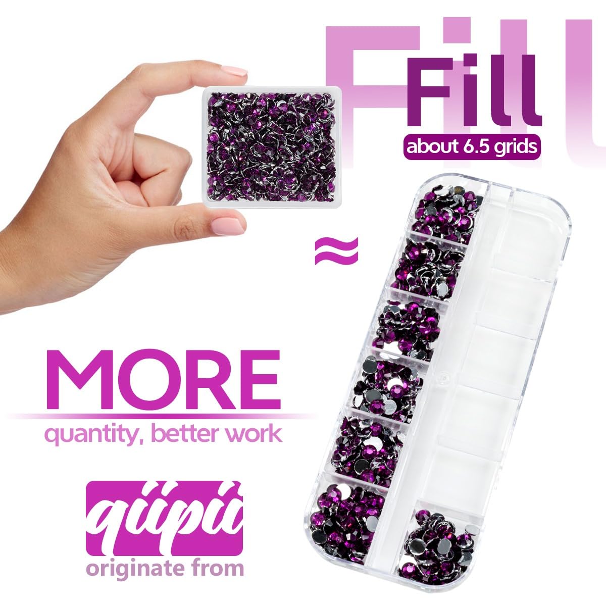 Grape Purple Crystal Resin Rhinestones for Crafting 3mm 4mm 5mm Flatback Stones Non-Hotfix Diamonds Crystals Gems Charms for Nails Face Eyes Makeup Tumblers Bottles DIY Crafts Clothes Shoes