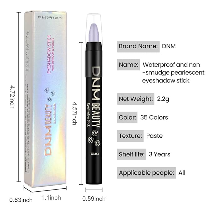 evpct Violet Shimmer Cream Eye Shadow Brightener Sticks Set for Eyes, Violet Shimmery Matte Pencil Eye shadow Applicator Stick Pen Palette Makeup Waterproof sombras en crema para ojos 09#