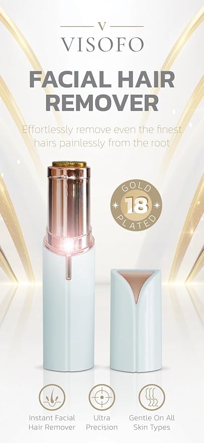 Flawless Facial Hair Removal for Women - Electric Razor Device, Small Dermaplaning Remover Tools Finishing Epilator Trimmer Face Dermaplane Shavers Beauty Gadgets Accessories by VISOFO (Coral)