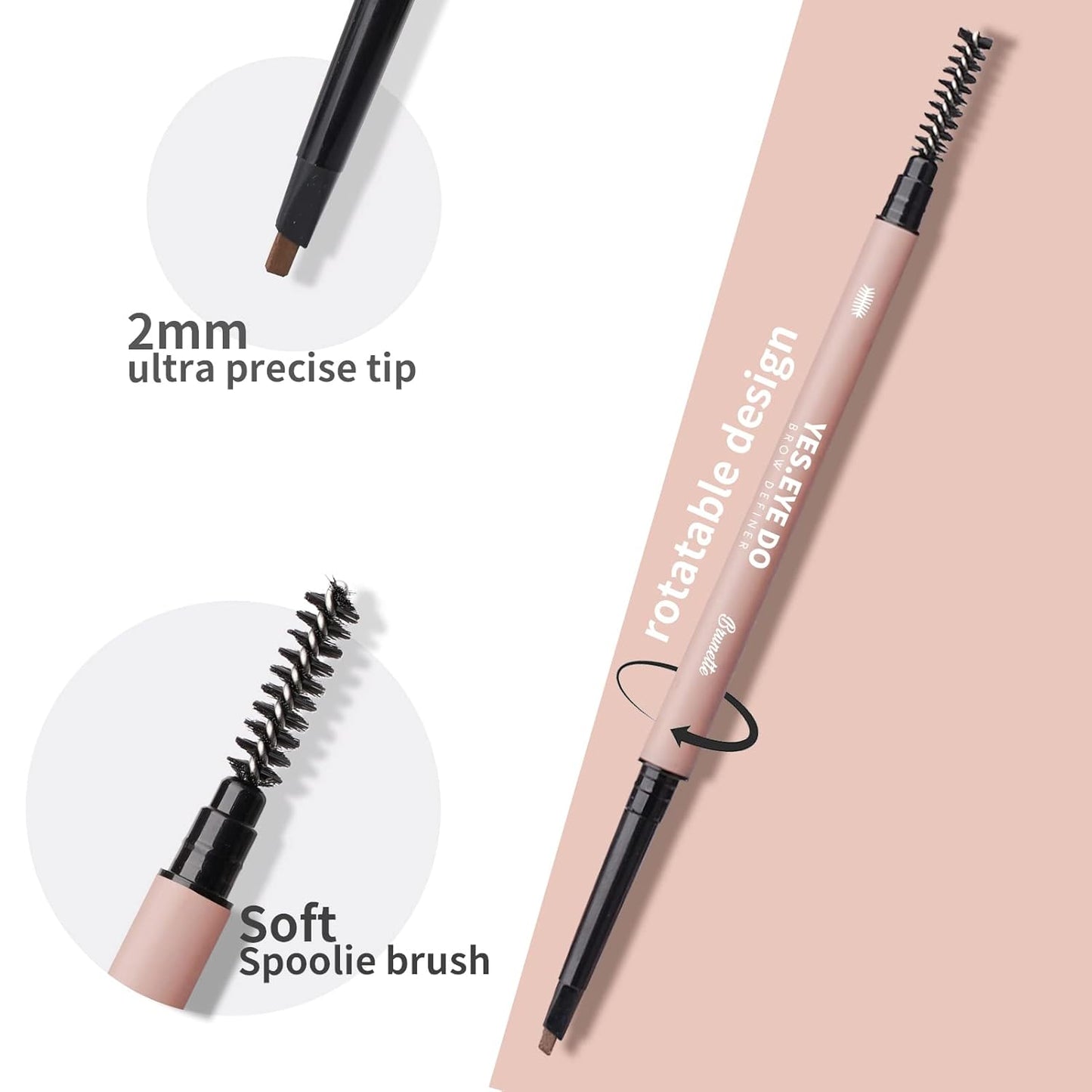 Light Grey Eyebrow Pencil for Older Women Soft, Light Gray Eyebrow Pencil for Grey Hair, Ultra Fine Gray Brow Pen with hair like strokes, Long-lasting, Waterproof, Mist, YES.EYE DO