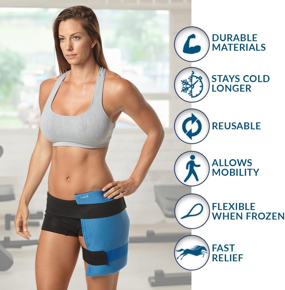 ComfiLife Ice Packs for Injuries – Reusable Hot and Cold Pack with Wrap – Soft Gel Ice Packs for Back, Shoulder, Hip, Knee, Elbow, Joint Pain Relief – Heat & Cold Therapy (Large (Pack of 1))