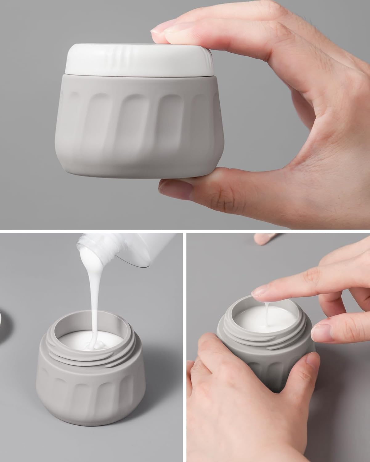 Travel Bottles for Toiletries 8 Pack, Travel Size Toiletries, Tsa Approved Travel Size Containers 3oz, with Travel Essentials Clear Bag, Leak Proof Silicone Squeezable Creams Jars