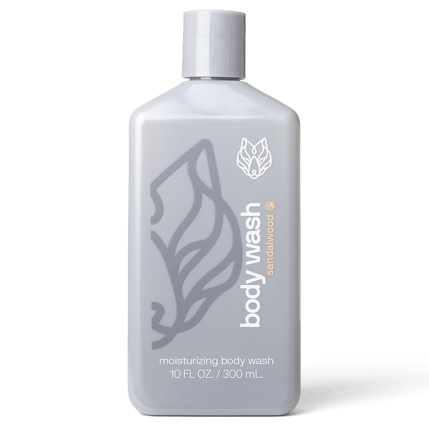 Black Wolf Moisturizing Body Wash for Men, Sandalwood - Mens Hydrating Bodywash for Dry, Dehydrated, & Sensitive Skin - Hyaluronic Acid, Aloe Vera, & Jojoba Oil Body Cleanser Help Remove Oil & Dirt