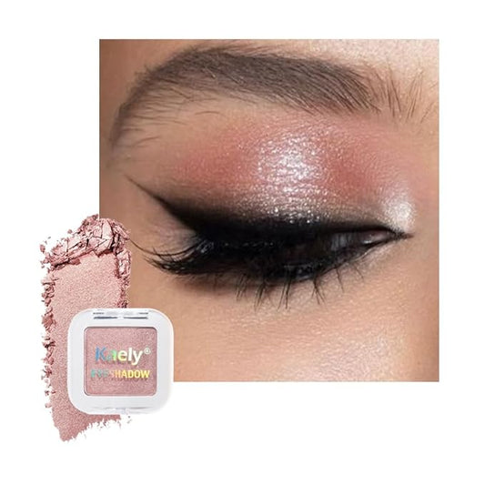 Kaely Pressed Single Eyeshadow Makeup, Champagne Shimmer Highly Pigmented Monochrome Eye Shadow Palette, Waterproof Neutral Powde Mini Eyeshadow, sombras para ojos, Lightweight Blendable, 03