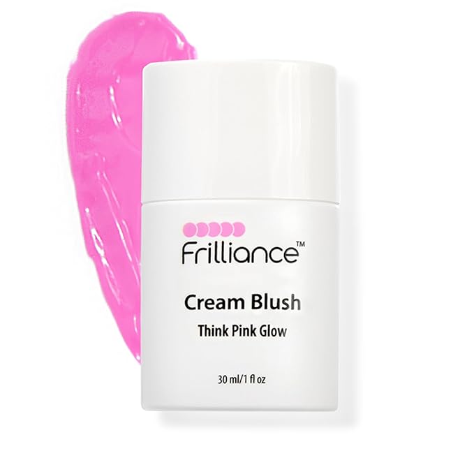 Frilliance Hydrating Cream Blush, Think Pink Glow Tint, Cruelty Free Hypoallergenic for Teens of All Skin Types, 30 ml / 1 fl oz
