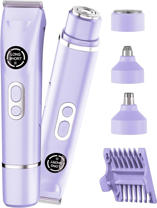 Bikini Trimmer for Women|Hair Removal Shaver - Painless Electric Razor, Cordless Body Shaver for Travel, Replaceable Lady Facial Razor|Trim Nasal/Eyebrows, IPX7 Waterproof&Easy Cleaning, Ceramic Blade