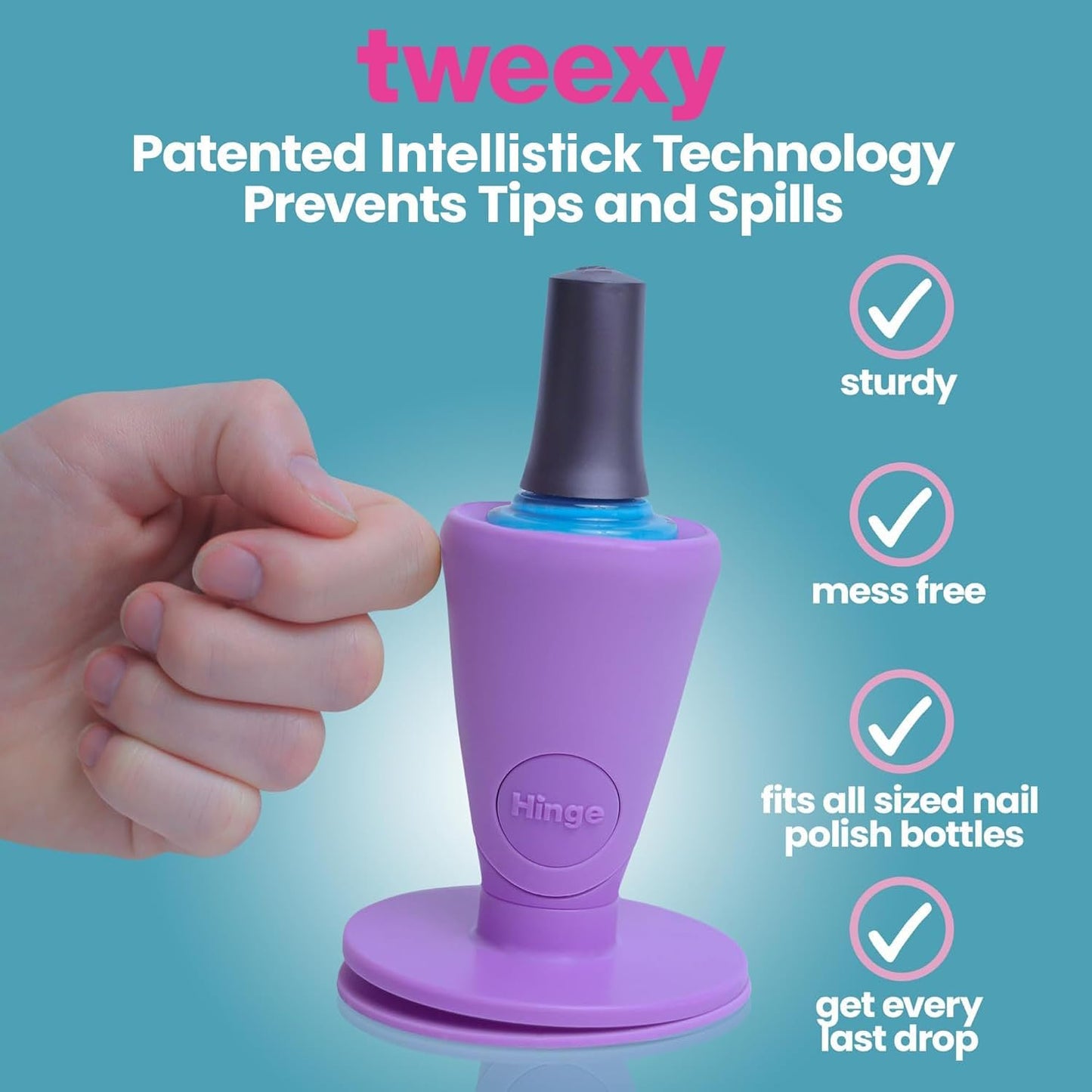 Tweexy Anti-Spill Nail Polish Bottle Holder Stand With Tilted Smartgrip Suction - For Fingernail Painting and Nail Art