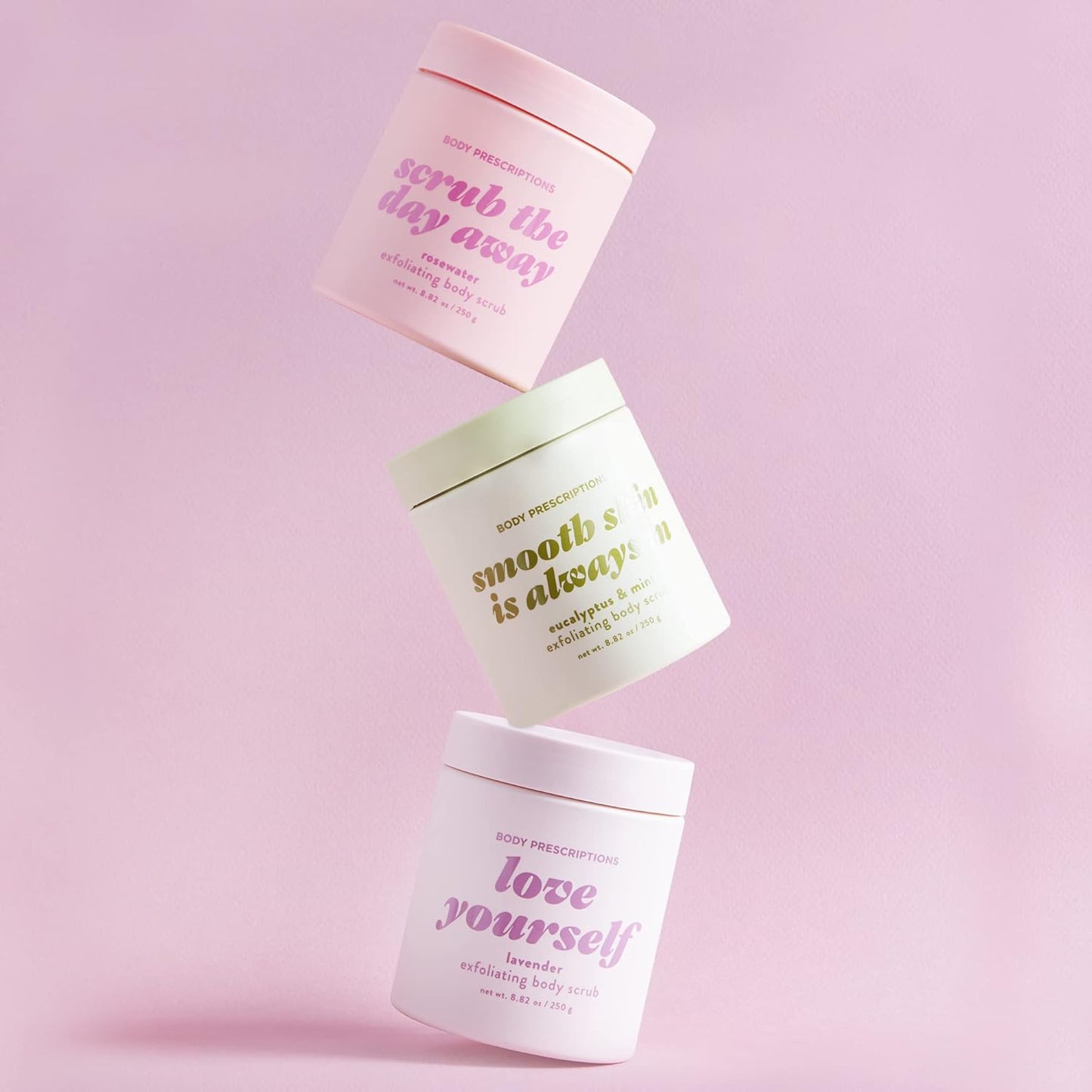 Body Prescriptions Exfoliating Body Scrub – Body Cleanser for Nourished, Ultra-Smooth Skin, Lavender, Rosewater, Eucalyptus & Mint