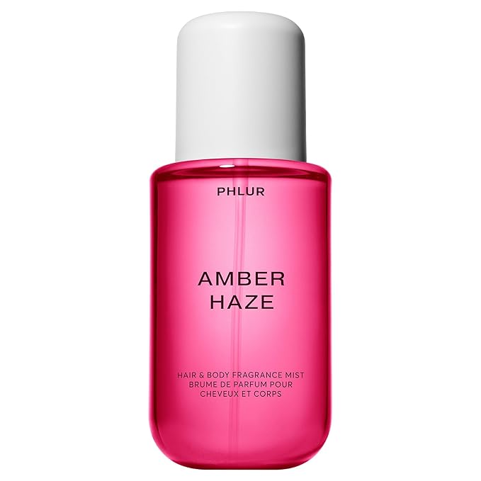 PHLUR Amber Haze Body Mist - Hair & Body Mist Fragrance - Amber, Jasmine, Saffron & Vanilla Body Spray (8 Fl Oz)