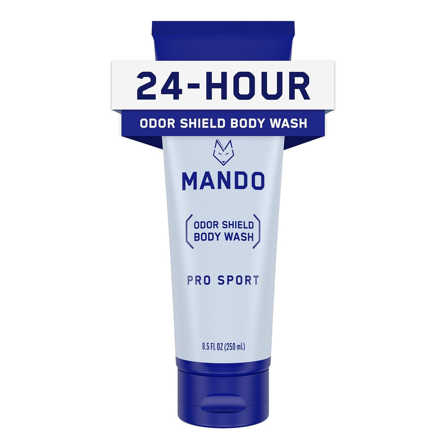 Mando Odor Shield Body Wash - 24 Hour Control - Removes Odor Better than Soap - SLS and Paraben Free, Skin Safe - 8.5 Ounce (Pro Sport)