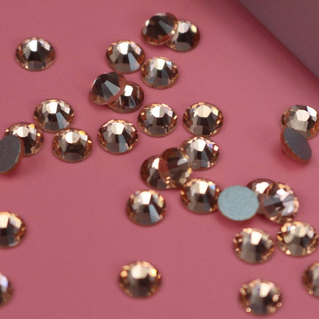 Rhinestones flat back gems round DIY decorative Nail Face and apparel accessories ss3-20 mix size(1440pcs champagne)