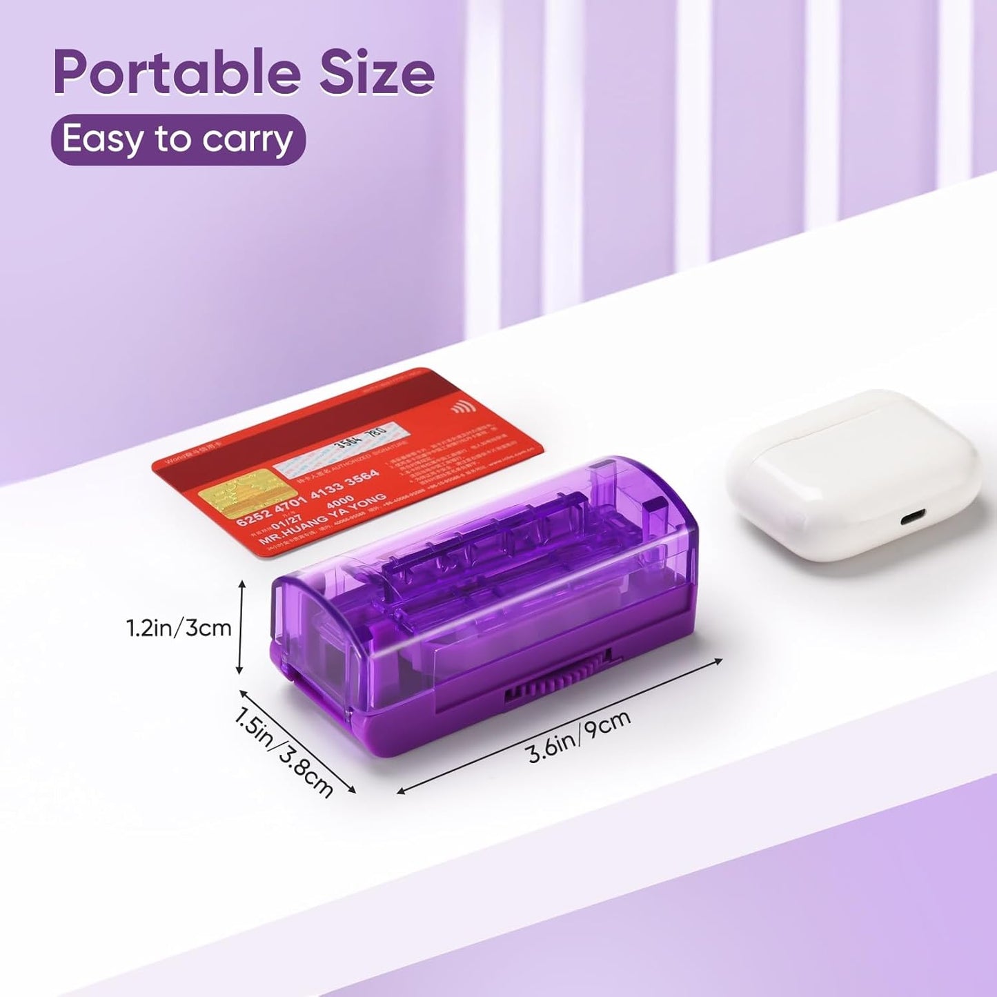 Multiple Pill Cutter for Small or Large Pills, Adjustable Pill Splitter for Multi Tablets, Stainless Steel Cutting Blade and Blade Guard (Purple)