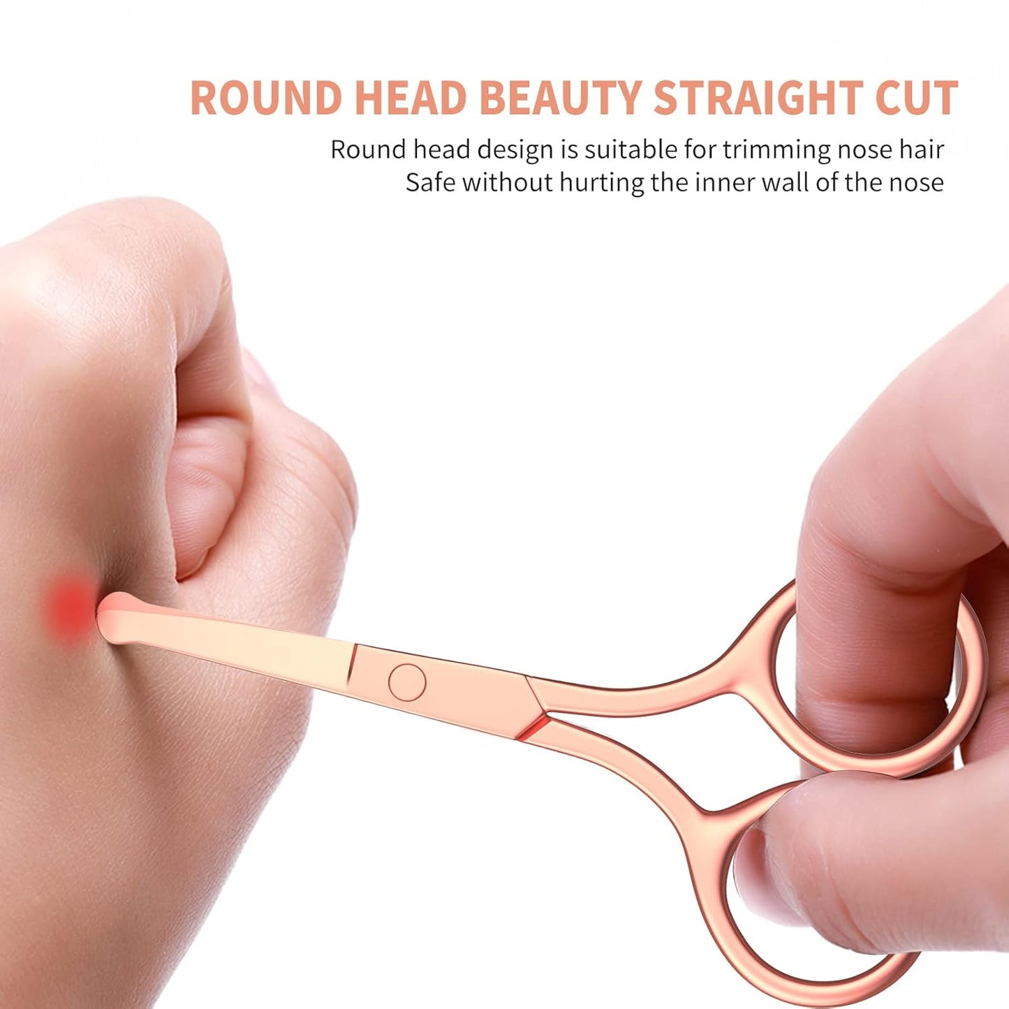 Small Scissors With Round Tip Design for Eyebrow, Nose Hair, Eyelashes, and Mustache Trimming - Gold
