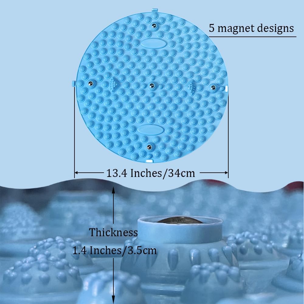 MIUPOO Foot Massage Mat,Relaxation Massage Mat Feet Massage Pad,Acupressure Mat for Feet,Anti Fatigue Walk Stone Acupoint Mat Particle Portable Massage Tool for Walking Long Sitting,Blue,13.4Inches