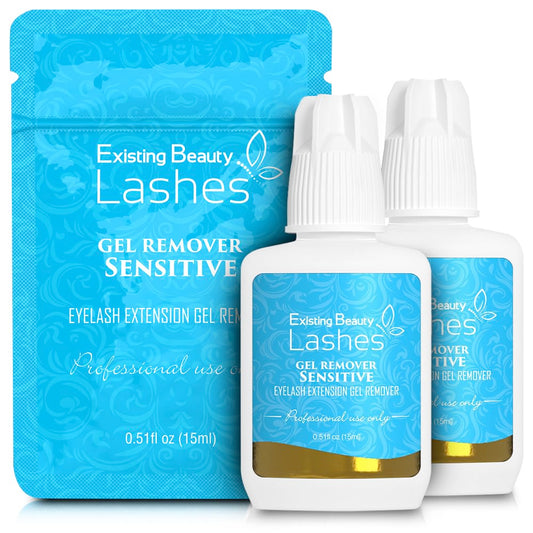 2 Pack Sensitive Lash Remover for Lash Extensions - Clear Eyelash Extension Remover Gel - Fast-Acting Lash Extension Remover, Efficient Lash Glue Remover 15 ml ea - Existing Beauty Lashes