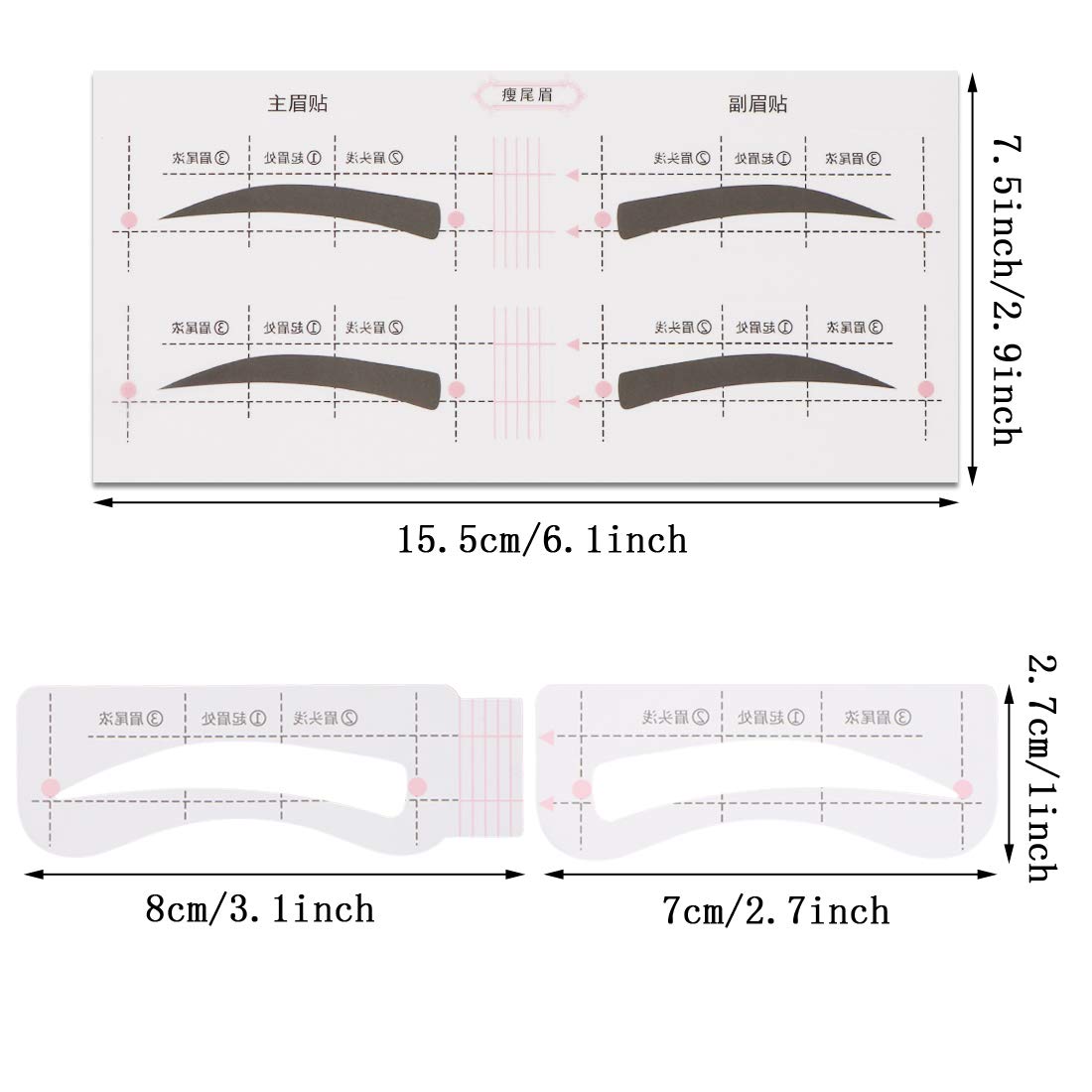128 PCS Eyebrow Stencil 4 Styles Eyebrow Shaping Stickers Adjustable Eyebrow Grooming Template DIY Brows Guide Makeup Tool