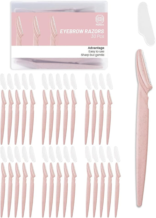 MoHern Dermaplaning Tool for Face, 30 Pcs Dermaplane Razor for Face, Multipurpose Face Razors for Women and Men, Pink