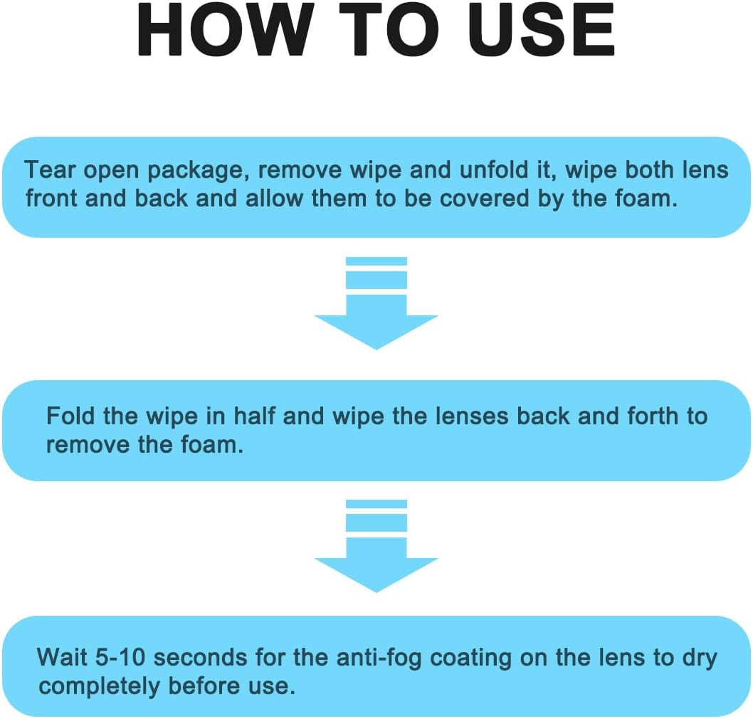 Anti Fog Wipes for Glasses (100-pack) | Pre-Moistened, Quick Dry & Scratch Free for Laptop Screens, Optical Lens, Goggles, Smart Phone Screens and Watch Screens