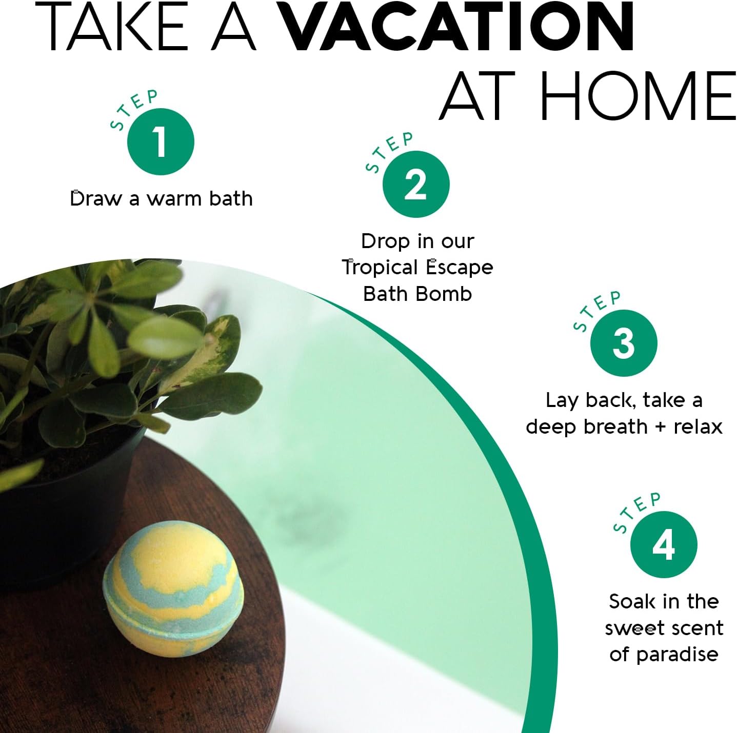 Nature's Beauty Tropical Escape, Pineapple & Coconut Scent Bath Bomb Multi-Pack - Natural Hand Crafted, Luxury Spa Bomb, Nourish Dry Skin, Made w/Coconut Oil + Witch Hazel, 5.5 oz (4 Pack)