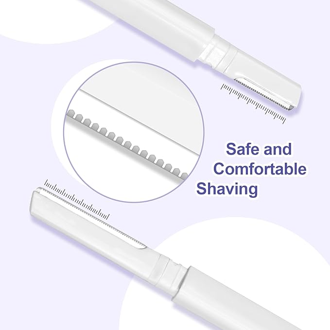 Dermaplane Razor for Women Face & Eyebrow - Dermaplaning Tool for Peach Fuzz Facial Hair Removal,High Precision Blade for Smooth Skin (White, 6 Count)