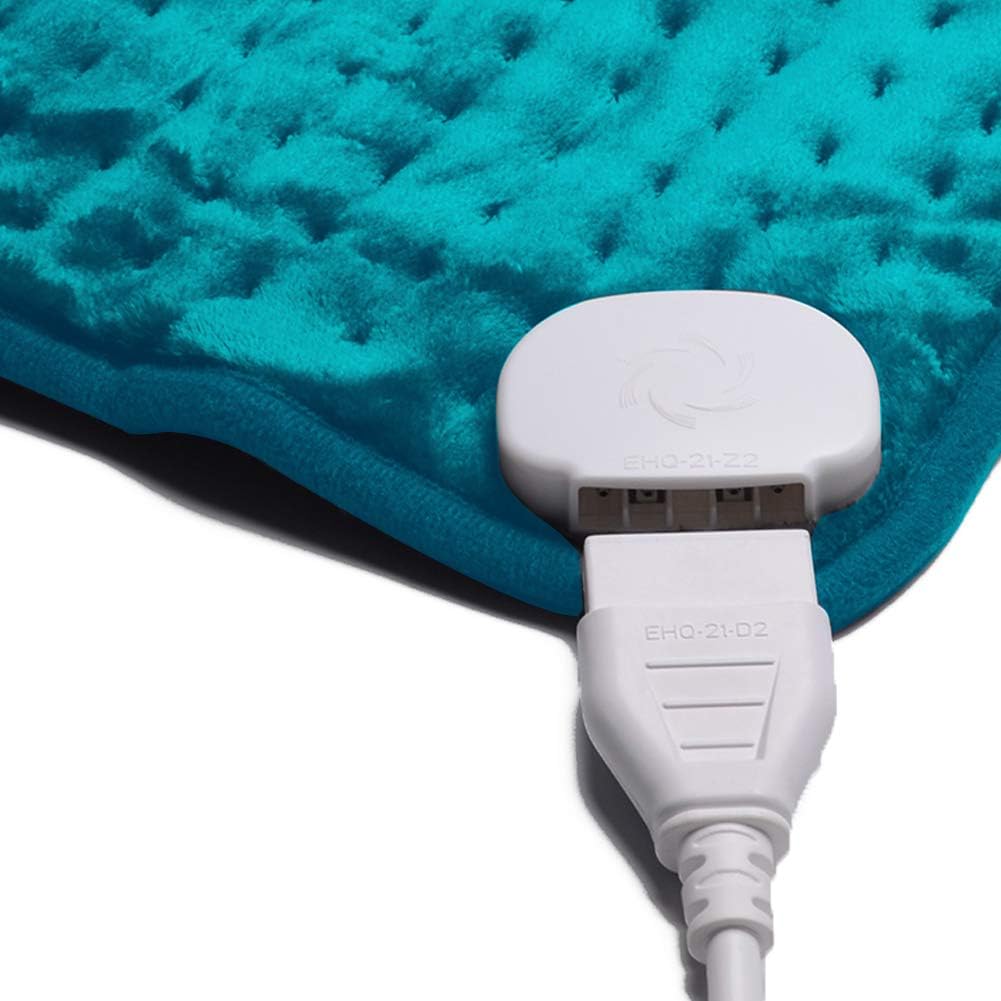 Ambershine 17''x33'' XXXL King Size Heating Pad with 12 Temperature Settings & 4 Auto-Off Countdown Timers, Pain Relief for Back/Neck/Shoulders/Abdomen/Legs, Christmas Gifts for mom dad (Light Teal)