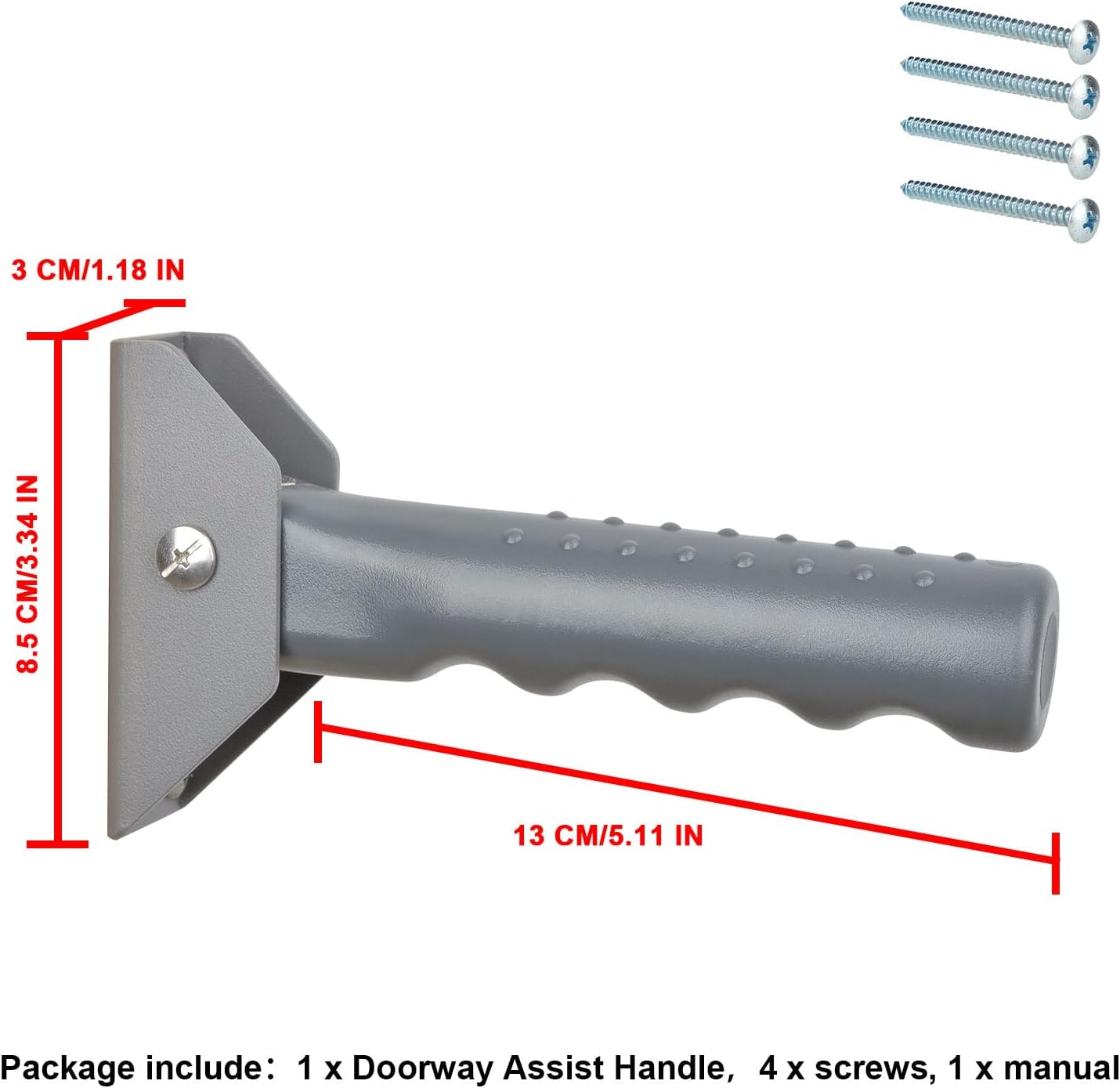 iGuerburn Doorway Flip Assist Handle, Door Assistant Support Grip Handle, Doorway Stair Assist Grab Bar for Elderly or People Who with Balance Issues - Supports Up to 300 Pounds (Grey)