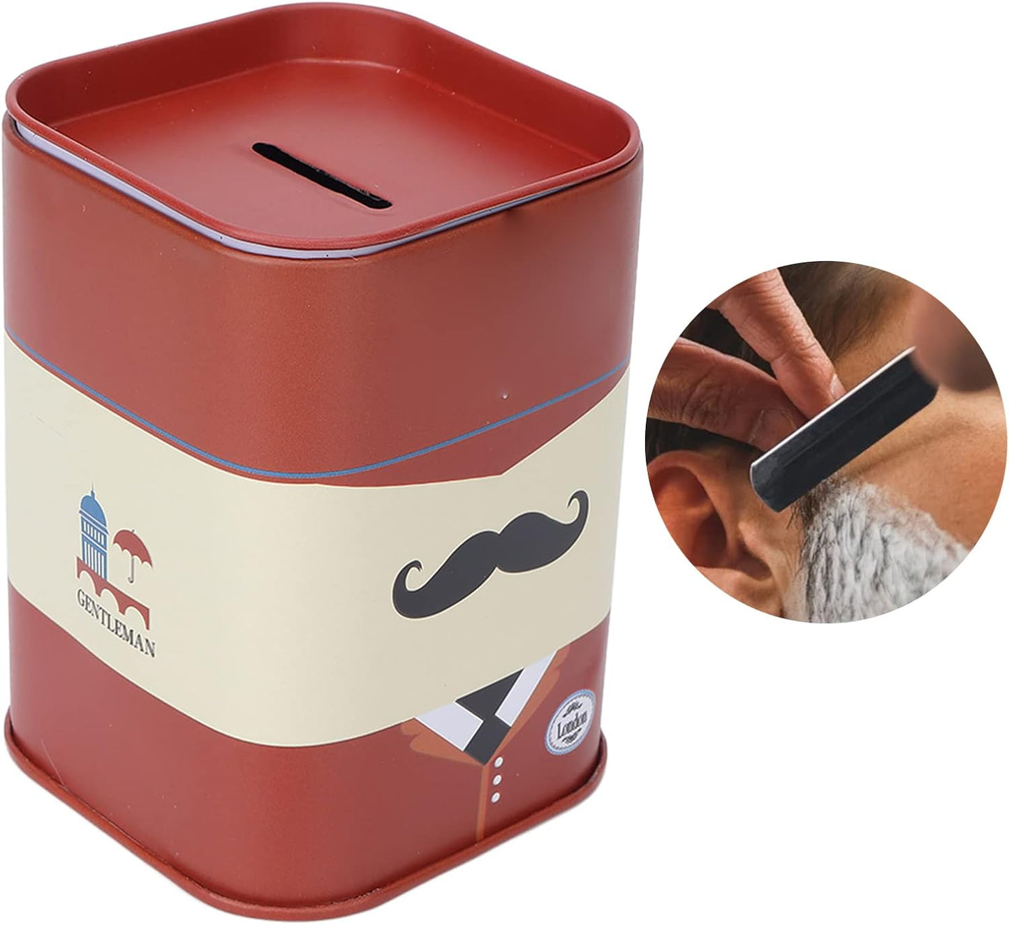 Blade Container, Safety Shaver Blade StoragementRemovable Design Large Capacity Compact Structure Beautiful Practical Blade Disposal Case for Home(Red beard)