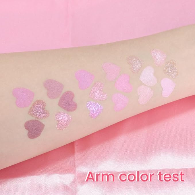 18Colors Purple Pink Nude Shimmery Eyeshadow Palette Makeup,Light Purple Mauve Glitter Sparkly Highly Pigmented Eye Shadow Long Lasting Waterproof Naturing-Looking Blendable for Beginners