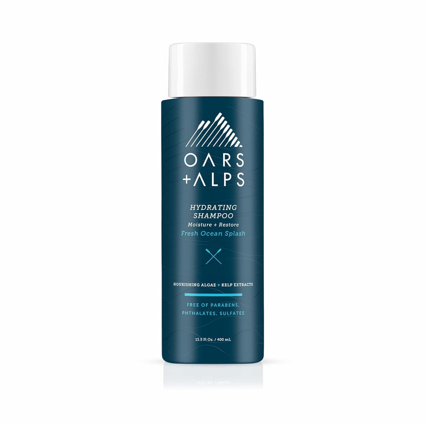 Oars + Alps Men's Sulfate Free Hydrating Shampoo, Infused with Kelp & Algae Extracts, Moisturizing Formula, Fresh Ocean Splash Scent, 1 Pack, 13.5 Fl Oz