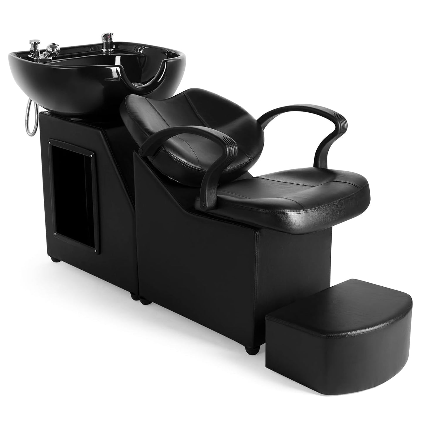 Artist hand Shampoo Bowls Shampoo Barber Backwash Chair Ceramic Shampoo Bowl Sink Chair, with Foot Pedal for Spa Beauty Salon Equipment