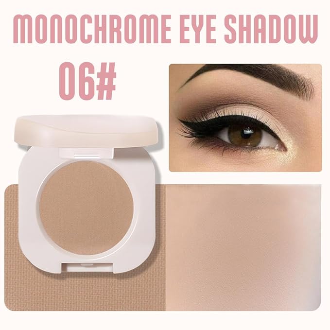Matte Single Eyeshadow Palette Makeup for Green Blue Eyes, Light Brown Matte Eyeshadow For Old Women, Holographic Multichrome Cream Iridescent Single Monochrome Eye Shadow Makeup