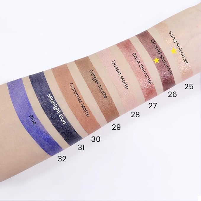 evpct 2Pcs Cream Eyeshadow Sticks Set for Eyes Waterproof, Sand Shimmer & Orchid Shimmer Matte Eye shadow Stick Pencil Pen Bulk sombras en crema para ojos 25+26