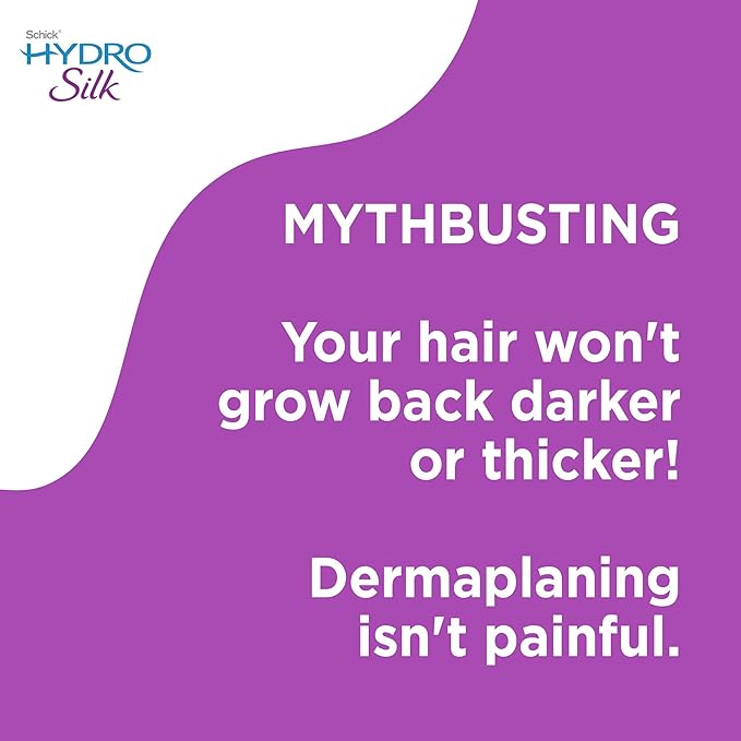 Schick Hydro Silk Dermaplaning Wand, Dermaplaning Tool for Face | Dermaplane Razor for Women Face, Eyebrow Razor, Peach Fuzz Remover, Includes 1 Weighted Metal Handle with 6 Refill Blades