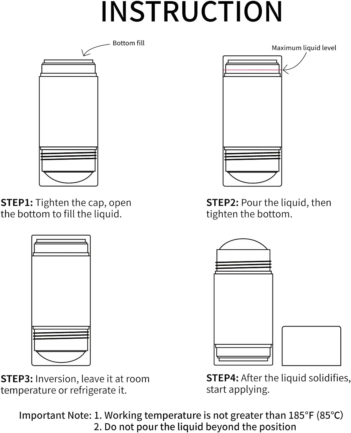 Tekson 2.5oz Empty Refillable Deodorant Containers, 3PCS Twist-UP Containers Tubes, Empty Balm Travel for Lotion Stick(Clear)